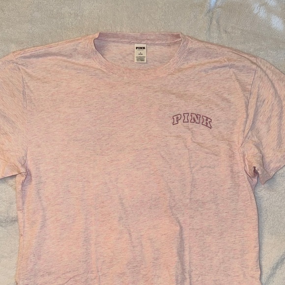 Victoria's Secret Tops - Victoria's Secret Light Pink Tee with Purple Logo